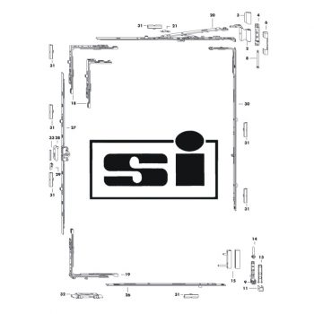 Siegenia S-ES (Face-Fixed) tilt & turn system diagram