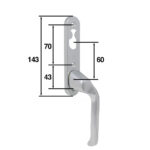 NorDan Scandinavian Cranked Lever Handles With 3 Hole Fixing