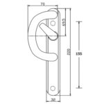 Q-Line P-Handle For Inline Sliding Patio Doors