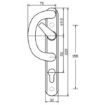 Q-Line P-Handle For Inline Sliding Patio Doors